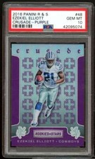 Ezekiel Elliott Rookie Card 2016 Panini Rookies Stars Crusade Purple #48 PSA 10