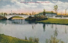 CHICAGO IL - Sherman Park Pavilion and Bridge