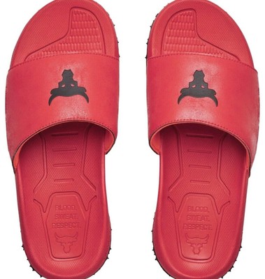 Under Armour Mens Project Rock Sideline Slides Size 7 Red Flip Flop New Michelin
