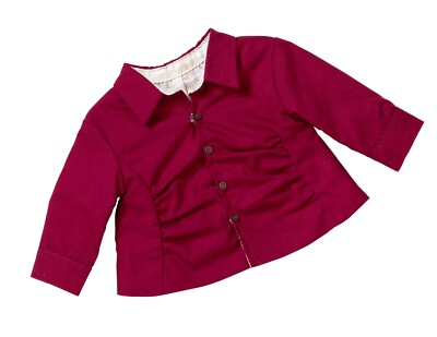Burgundy Tufted Long Sleeve Blouse | Fits Most 18'' Girl Dolls | 18 Inch Doll Clo