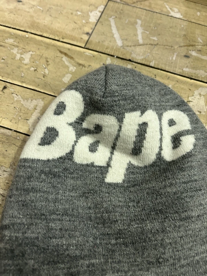 Talla O/S - Gorro tejido BAPE gris Foto 2 de 4