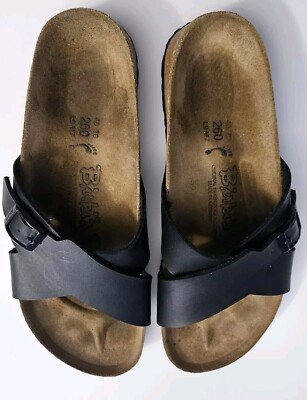 Authentc Black Birki Cross Strap Sandals W Size 40 USA by Birkenstock 