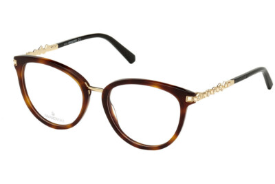 Swarovski SK 5344 052 Tortoise & Gold Plastic Round Eyeglasses 53-17-140 SW5344