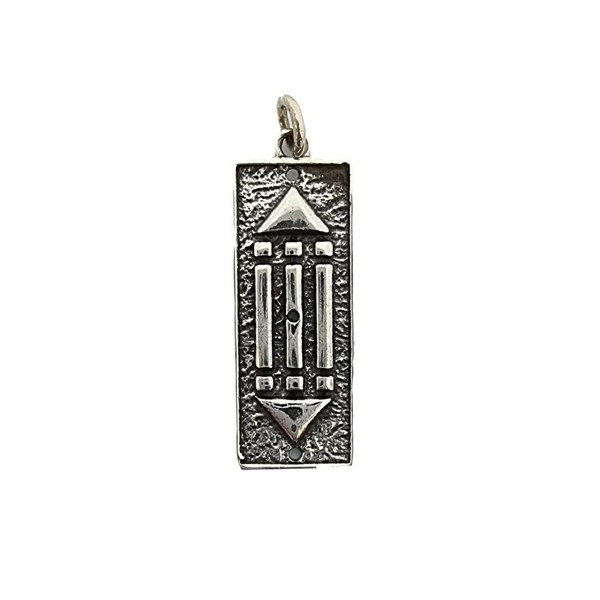 Colgante Atlante, Plata de 1ª Ley 925. Tamaño: 27 mm x 10 mm aprox. Peso: 2,9 gr