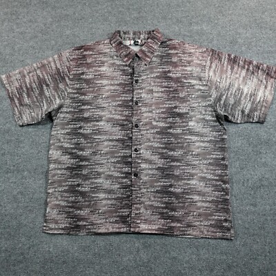 Vintage Damani Dada Shirt Mens 3XL Spell out Button Up Polyester Hip Hop 0180