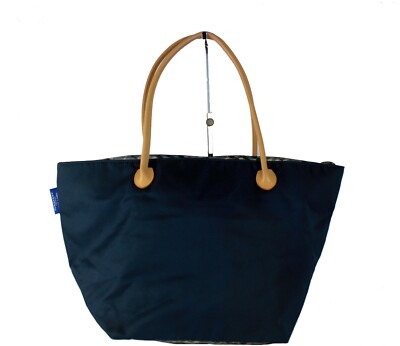 Burberry London Blue Label Nova Check Blue Nylon & Leather Tote
