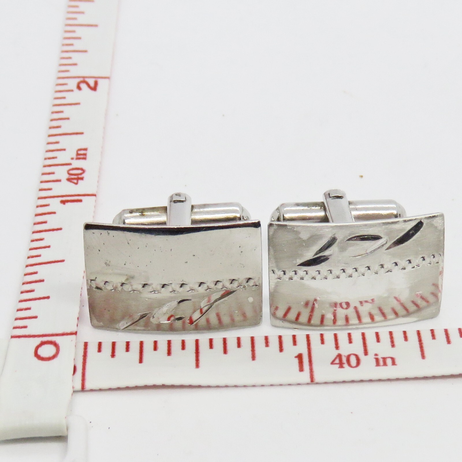 Rectangular Sterling Silver Cuff Links - image 12