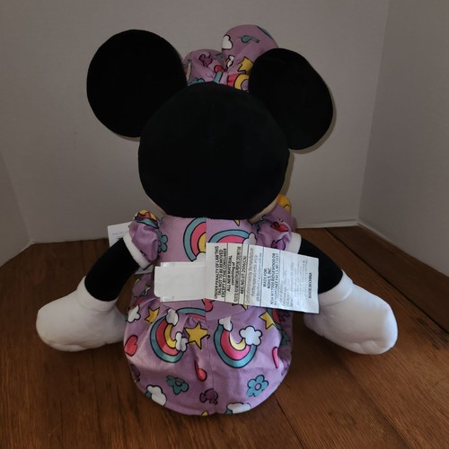 Disney Minnie Mouse Pillow Buddy Plush 20" Kids Decor Pink Rainbows & Stars - Picture 3 of 5