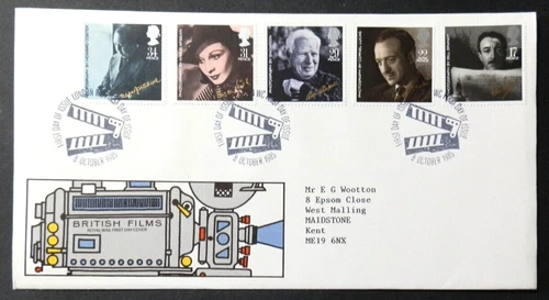 GB 1985 SG1298-1302 BRITISH FILM YEAR FIRST DAY COVER