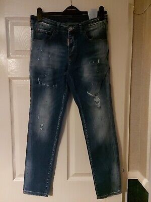 dsquared jeans ibrahimovic icon stretch sz44 distressed | eBay