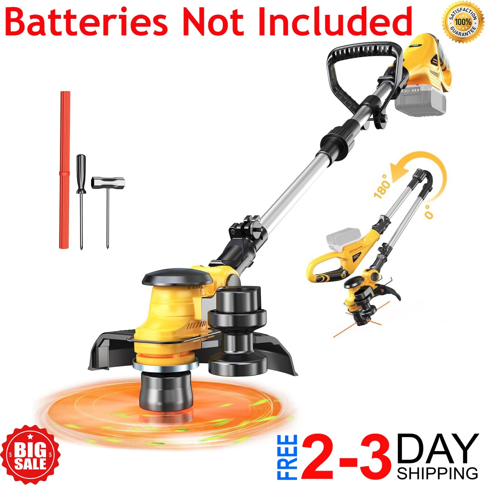 For Dewalt 20v Battery, Folding 3 In1 Weed Eater With Br