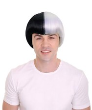 Men's Rapper Short Straight Wig, Multiple Color Cosplay Wig, HM-1368-BKWT
