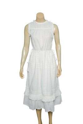 Ulla Johnson Swiss Dot Dress S 4 Women's Casual Sleeveless Ruffle Midi NEW 22430