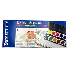 Watercolor Paint 12 Water Colors Staedtler Karat Aquarell Made in Germany