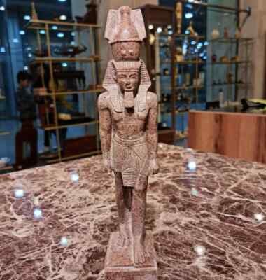 Red Granite King Ramesses II statue, Museum Reproduction with Certificate