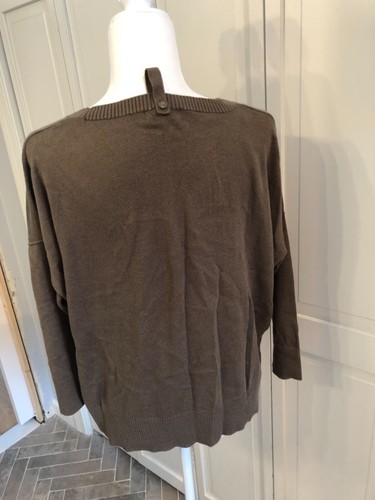 Women’s Sweater Style & Co Medium Olive Green Dolman 3/4 Sleeve Pullover - Picture 5 of 6