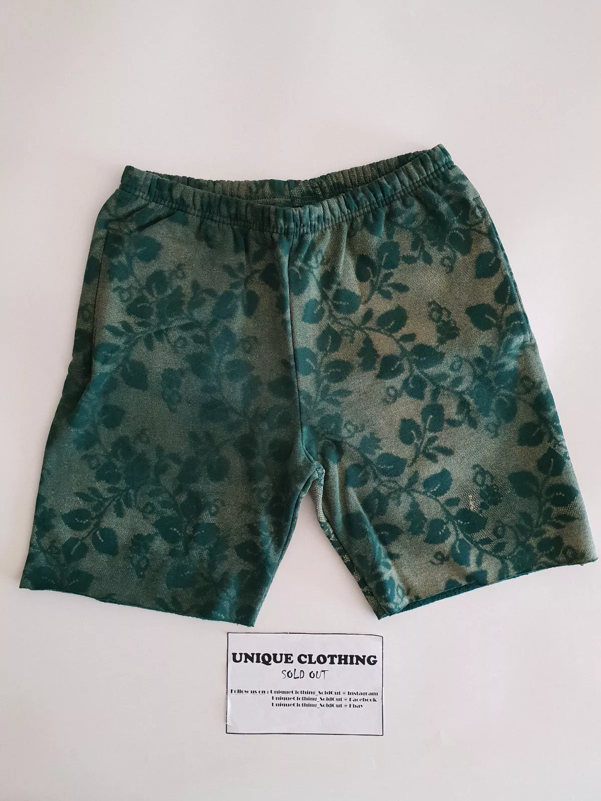 SUPREME BLEACHED LACE SWEATSHORT DARK GREEN M