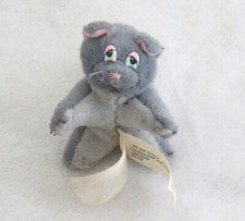 1995 Galoob Toys Pound Puppies Purrries Mini Baby Gray Pink Kitten Plush 3"