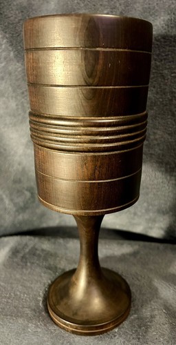Old Lignum Vitae English Treen Footed Goblet Chalice Loving Cup 9.2” - Picture 5 of 22