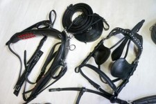 Eco Horse Driving Cart Black Leather Harness Saddle, Breastplate style Ltd Stock