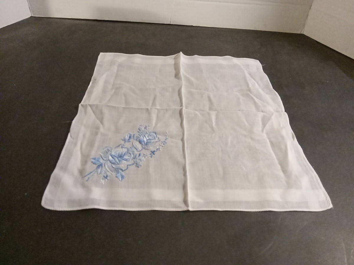 Vintage Lot Of 5- Lady Handkerchiefs Hand Embroidered Pocket