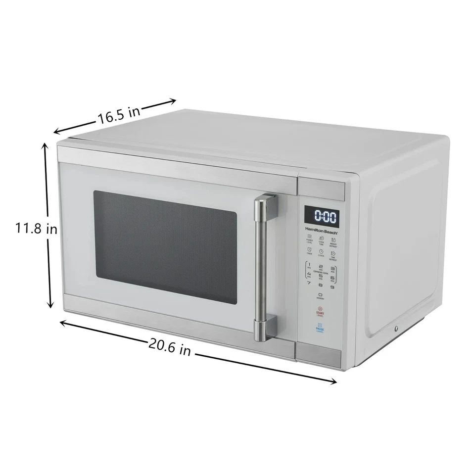 Horno microondas clásico de acero inoxidable con encimera de 1,1 pies cúbicos, 1.000 vatios, blanco Foto 2 de 4
