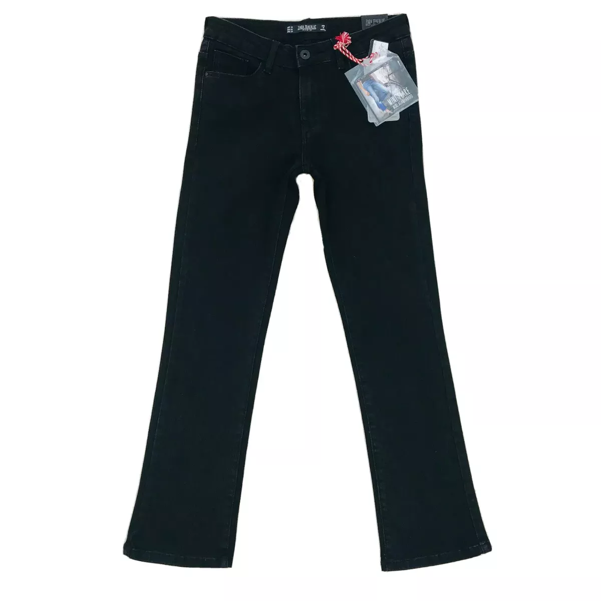 Zara Trafaluc mujer Negro Pantalones Vaqueros Talla Eur 34 Ee.uu. 2 W24