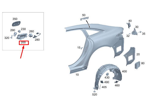 Neu MERCEDES-BENZ EQS V297 Steckdosenaussparung A2976309900 Original