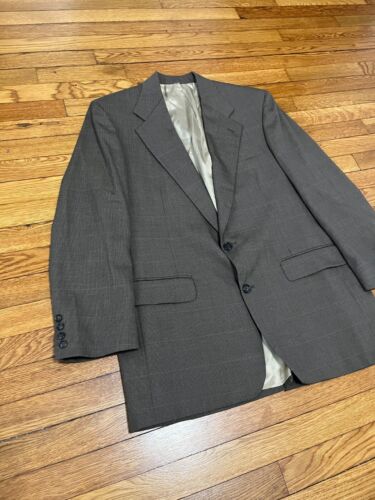 Bill Blass Mens Blazer Jacket Size 42L Brown 2 Button Wool Sport Coat Nailshead - Picture 2 of 7