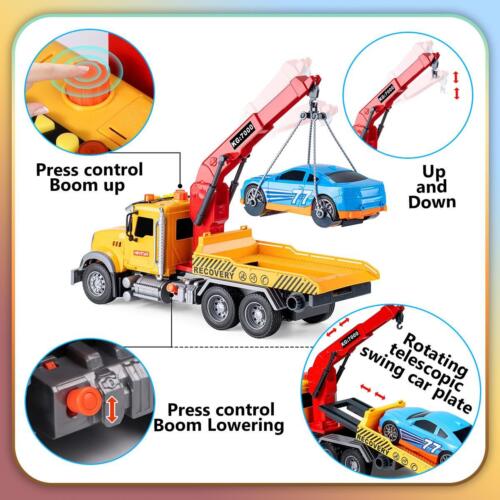 Kids Rescue Tow Truck Wrecker Toy Sound Crane With Recovery Lift Cars Hook Games - Picture 4 of 11