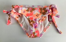 Xhilaration Swimwear Hipster Bottoms Side Ties Ribbed Multi Floral Size M 4-6 