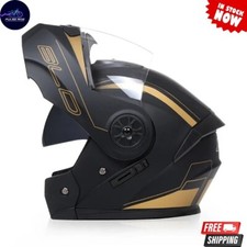 Motorcycle Full Face Helmet Men Women Dual Lens Safety Head Gear UK