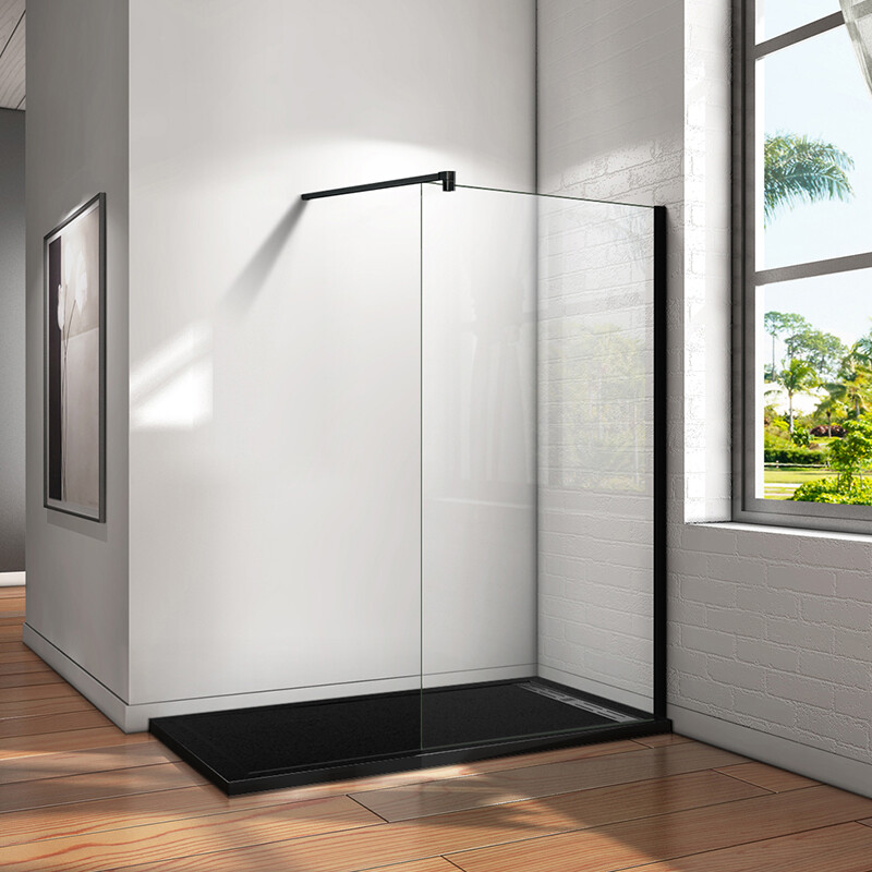 600mm Black Wetroom Screen | Walk In Shower Enclosures - View #12