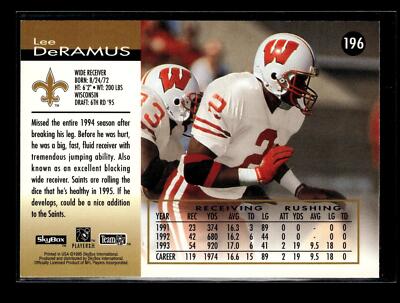 1995 SkyBox Impact #196 Lee DeRamus RC New Orleans Saints | eBay
