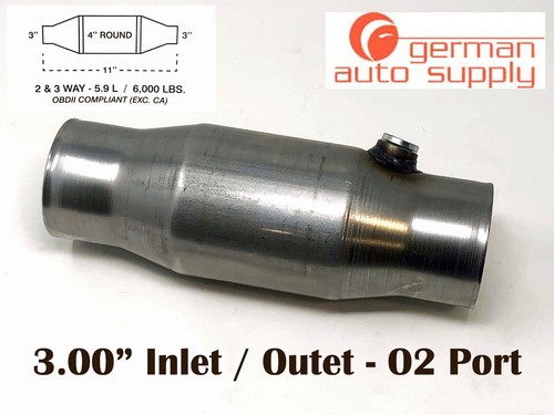 Prolenz Convertidor Catalítico Universal De 3 Pulgadas, Acero Inoxidable De Grado Industrial 410300 De Alto Rendimiento De Flujo De Acero Inoxidable 1 Unidad (cumple Con La EPA