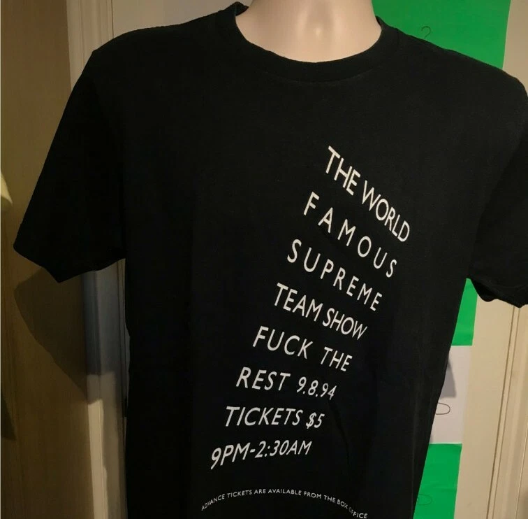 FW13 Supreme World Célèbre Team Show Flyer Thé Noir Taille M T Shirt Vintage