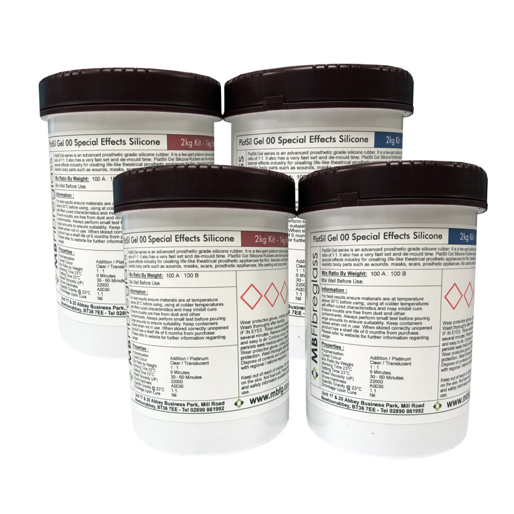PlatSil Gel oo Special Effects Prosthetic Skin Safe Silicone Rubber - 4kg Kit