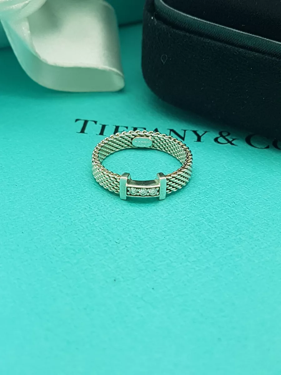 Tiffany & Co. | Jewelry | Tiffany Co Diamond Mesh Ring Size 5 | Poshmark