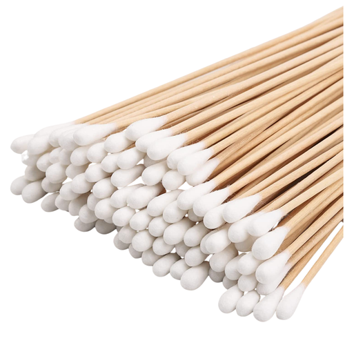 Extra Long Cotton Swab Applicator Qtip Swabs 6 inch Natural Wood