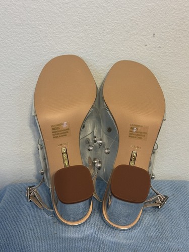 Louise et Cie Lo-Kamber2 Women’s Size 8 Pearl Studded Sandals Heels - Mint - Picture 9 of 11