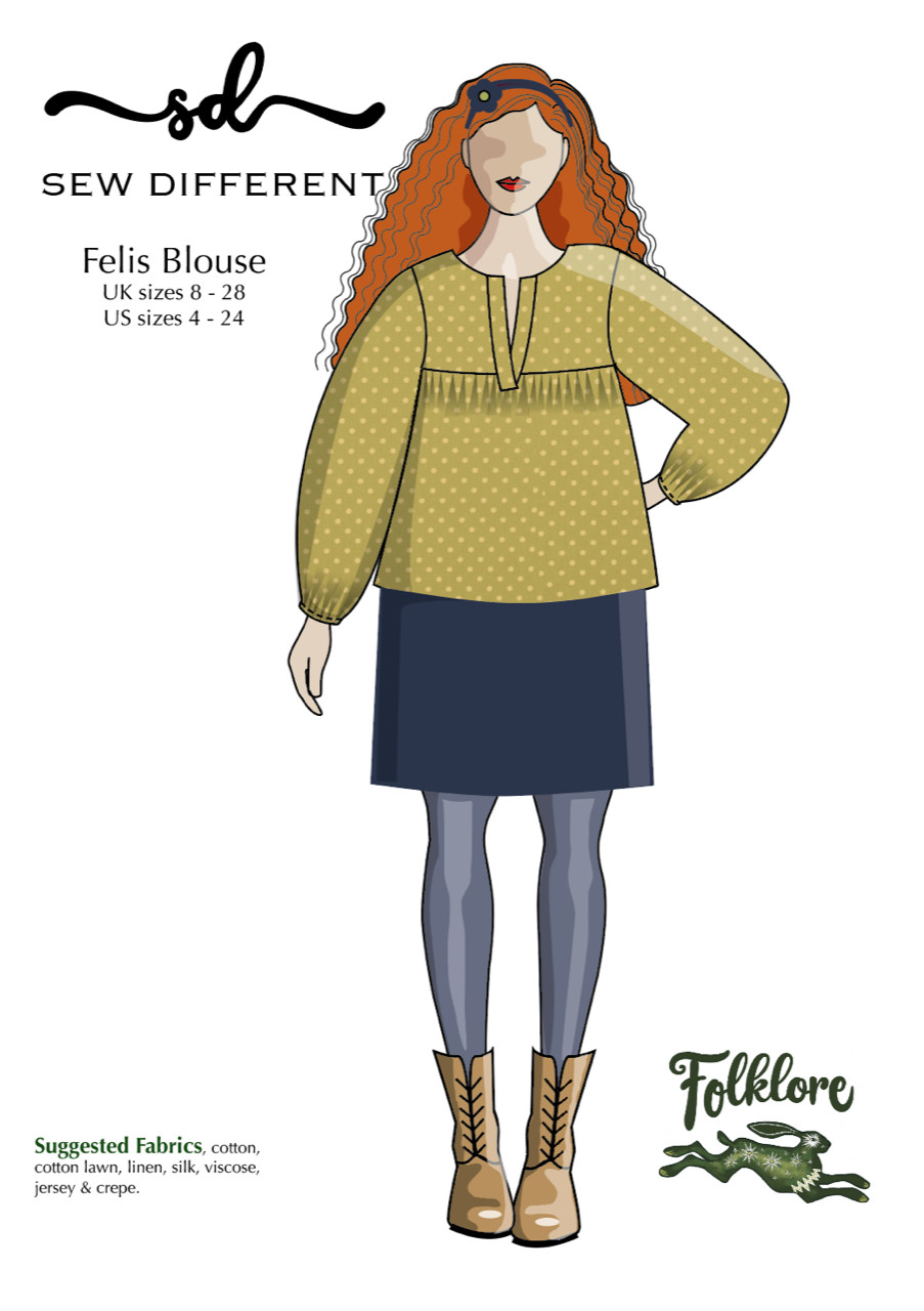 Sew Different SEWING PATTERN Felis Blouse/Top UK Sizes 8-28 Free tracked Postage