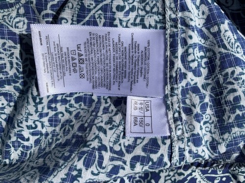 Liberty Of London Brooks Brothers Blue & White Blouse Sz 0/XS - Imagen 7 de 8