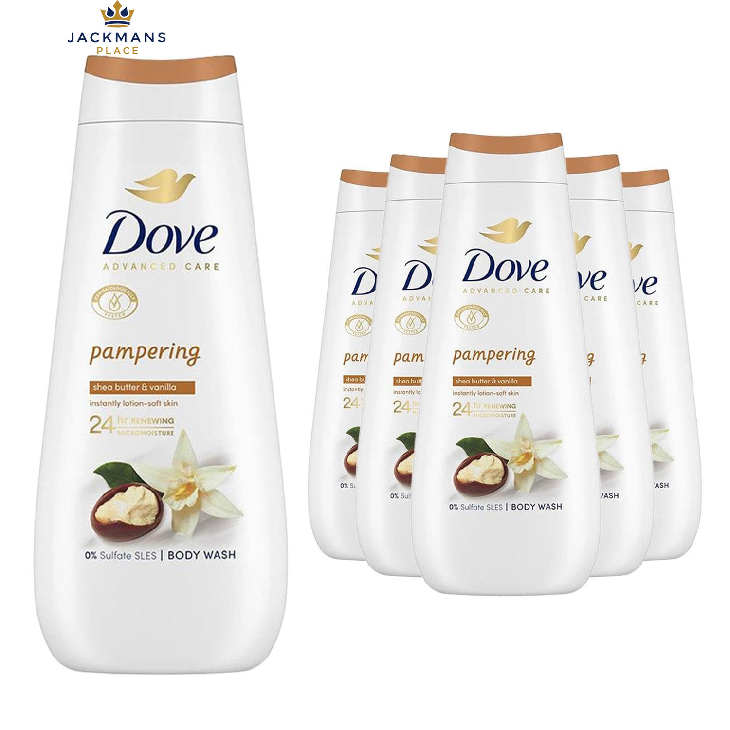 Dove Advanced Care Pampering Body Wash 6x 400 ml - Image 4