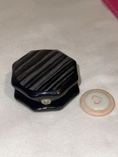 Makeup Compact hinge box w/ powder puff trinket -PHB Women's Accessories Series