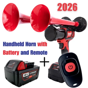 Milwaukee M18 Handheld Horn with Battery and Remote Control | Red Trumpet Horn