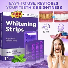 1-3BOX NEW-DR.DENT Purple Teeth Whitening Strips   Peroxide Free, 14 Count HOT