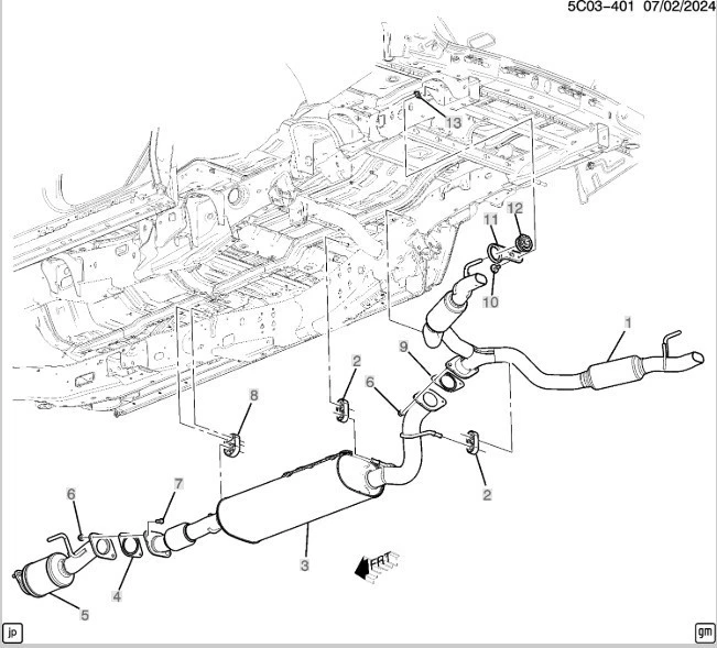 Exhaust System, Front Particulate Filter for 2.7L Diesel Cadillac Chevrolet GMC - Image 3 of 4