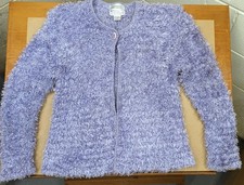 Sideffects Eyelash Shaggy Cardigan Lavender Top Size S