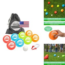 GoSports 90mm Soft Bocce Set with 8 Balls, Pallino, Case