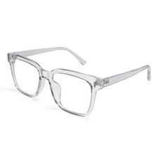 Dollger Grey Clear Lens Square Blue Light Glasses